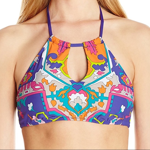 Trina Turk Other - TRINA TURK High Neck Mod Halter Bra Bikini Top
